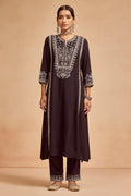 Black Embroidered Kurta 2 Pcs Set