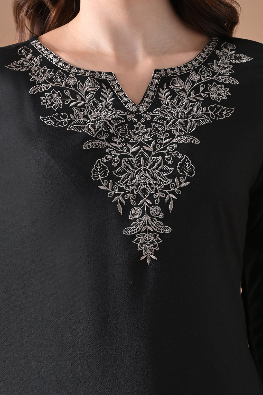 Black Embroidered Top